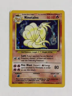 Pokemon TCG Ninetales 12/102 Base Set HOLO DAMAGED - Image 1