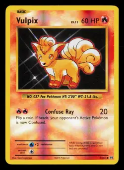 Vulpix 14/108 Common Evolutions Pokemon Reverse Holo NM/LP - Image 1