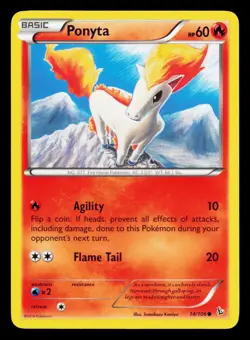 Ponyta 14/106 Common Flashfire Pokemon Lightly Played - Image 1