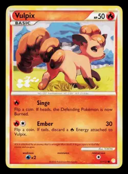 Vulpix 87/123 Common HeartGold & SoulSilver Pokemon Lightly Played - Image 1