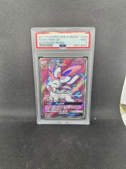 Pokemon 2017 SM Guardians Rising Sylveon GX Full Art Holo 140/145 PSA 9 Mint - Image 1