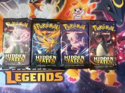🔥Pokemon 4x Hidden Fates Booster Packs Factory Sealed - All 4 Art Sets! - Image 1