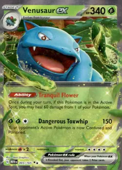 Venusaur ex 003/165 Double Rare 151 Pokemon Lightly Played - Image 1