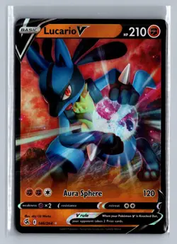 Lucario V 146/264 Holo V Rare Fusion Strike Pokemon NM/M - Image 1