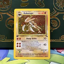 Pokemon 1999 Kabutops 9/62 Fossil Holo (First Edition) 1st NM - Image 1