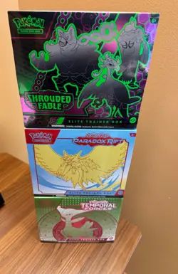 Pokemon 3 ETB Bundle Shrouded Fable Paradox Rift Temporal Forces. SEALED - Image 1