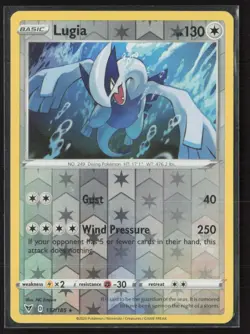 Lugia 132/185 Holo Rare Vivid Voltage Pokemon Reverse Holo Near Mint - Image 1