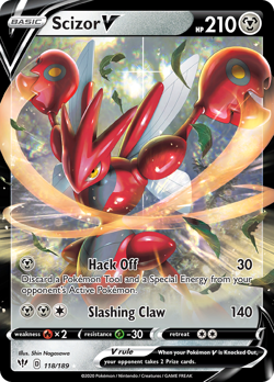 SCIZOR V 118/189 V RARE DARKNESS ABLAZE POKEMON NEAR MINT - Image 1