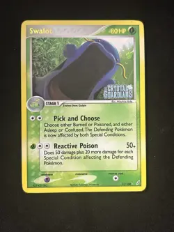Swalot 11/100 Crystal Guardians Stamp Reverse Holo Pokemon TCG - MP - Image 1