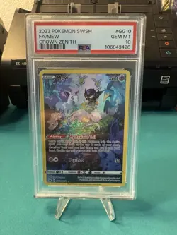 2023 POKEMON SWORD AND SHIELD CROWN ZENITH #GG10 FA/MEW CROWN ZENITH PSA 10 - Image 1