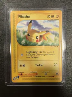 Pokemon Pikachu 124/165 Expedition Base Set Regular - NM - Image 1