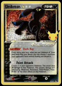 Umbreon Gold Star 17/17 SWSH Celebrations Classic Collection Pokemon [NM] (1) - Image 1