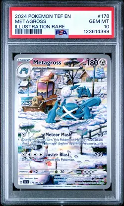 2024 POKEMON TEF EN-TEMPORAL FORCES ILLUSTRATION RARE #178 METAGROSS PSA 10 - Image 1