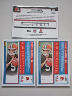 Dillon Gabriel Browns Topps Chrome Aqua Wave/199 #317 Optic #263 Rookie Lot (3) - Image 2