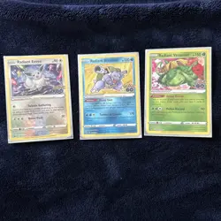 Radiant Pokemon Cards Set Of 3 Eevee Blastoise And Venusaur - Image 1