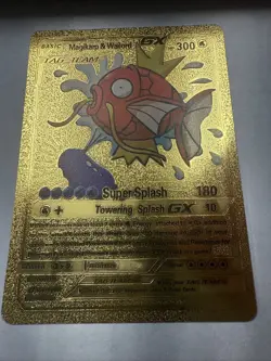 Magikarp Wailord GX Gold Foil 300HP Trading Display Card Tag Team Fan Art NM - Image 2
