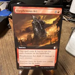 MTG Extended Art Fallout Blasphemous Act Red Sorcery English 2024 0465 - Image 1