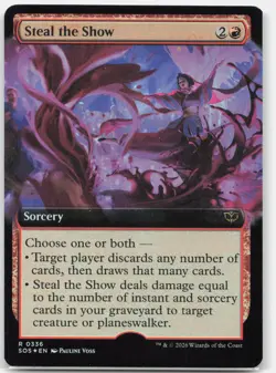 Steal the Show (Extended Art) 336 FOIL No Stamp ERROR Secrets of Strixhaven NM - Image 1