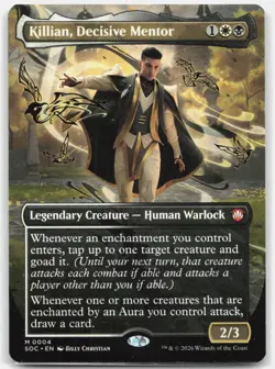 Killian, Decisive Mentor Borderless 4 Reg Commander Secrets of Strixhaven MTG NM - Image 1
