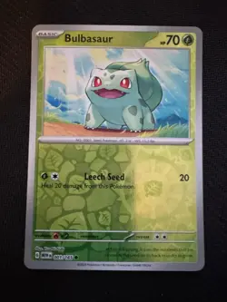 Bulbasaur (Reverse Cosmos Holo) 001/165 & Products Pokemon NM A1 - Image 1