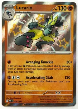 Lucario 174/091 - Pokemon TCG - Paldean Fates Shiny Rare Holo - Image 1