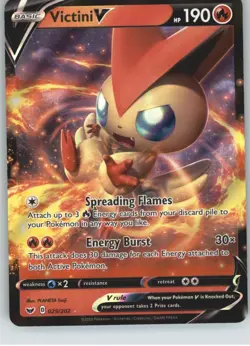 Victini V SWSH01: Sword & Shield Base Set [025/202] Ultra Rare Holofoil NM Po... - Image 1