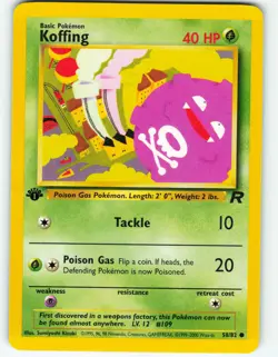 Koffing - 1st Edition - 58/82 Team Rocket - WOTC - Pokemon TCG - 2000 - Image 1