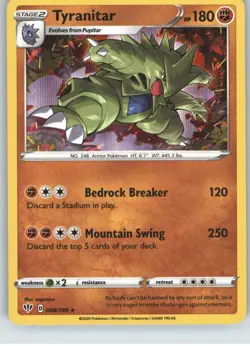 Tyranitar SWSH03: Darkness Ablaze [088/189] Holo Rare Holofoil NM Pokemon - Image 1