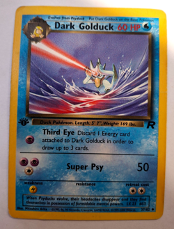 Vintage 2000 Pokemon TCG Team Rocket 1st Edition Dark Golduck LP 37/82 P-16 - Image 1