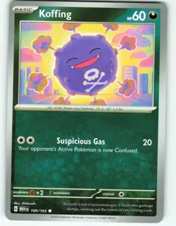 Koffing - Reverse Holo - 109/165 Scarlet & Violet 151 - Pokemon TCG - 2023 - Image 1