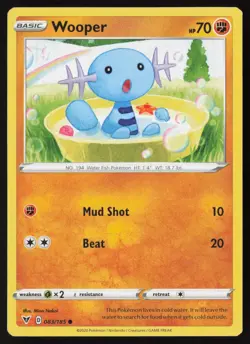 Wooper 083/185 Common Vivid Voltage Pokemon Near Mint - Image 1