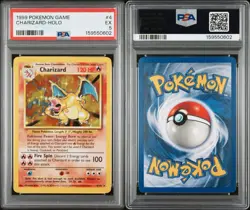 1999 Pokemon Base Set Unlimited #4 Charizard-Holo PSA 5 Can Resubmit For Higher - Image 1