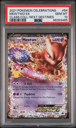 2021 POKEMON CELEBRATIONS CLASSIC COLLECTION #54 MEWTWO EX PSA 10 - Image 1