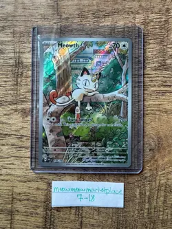 Meowth 106/094 Illustration Rare Phantasmal Flames Pokemon Holo Near Mint 106/09 - Image 1