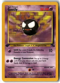Gastly ⭐ 33/62 1st Edition Vintage WOTC Uncommon Fossil 1999 Pokemon NM/LP - Image 1
