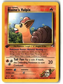 2000 Blaine's Vulpix ⭐ 65/132 1st Edition Vintage WOTC Gym Heroes Pokemon NM/LP - Image 1