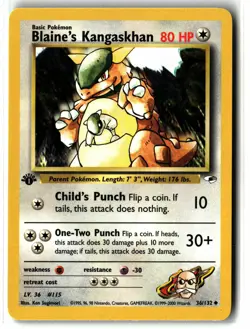 2000 Blaine's Kangaskhan ⭐ 36/132 1st Edition WOTC Gym Heroes Pokemon NM/LP - Image 1