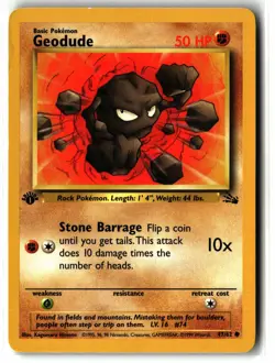 1999 Geodude ⭐ 47/62 1st Edition Vintage WOTC Fossil Pokemon NM/LP - Image 1