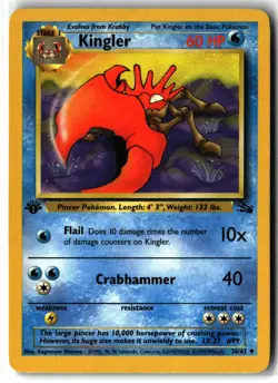 1999 Kingler ⭐ 38/62 1st Edition Vintage WOTC Fossil Pokemon NM/LP - Image 1