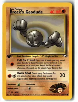 2000 Brock's Geodude ⭐ 66/132 1st Edition Vintage WOTC Gym Heroes Pokemon NM/LP - Image 1