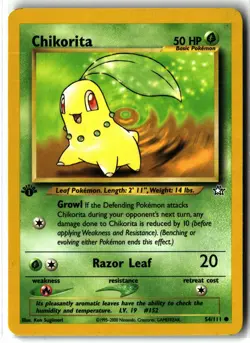 2000 Chikorita ⭐ 54/111 1st Edition Common Neo Genesis Pokemon NM/LP - Image 1