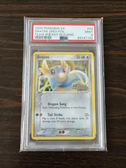 2004 POKEMON EX TEAM ROCKET RETURNS #53 DRATINI-REVERSE FOIL PSA 9 (SMALL CRACK) - Image 1
