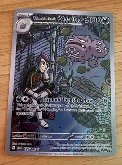 Pokemon Team Rocket's Weezing Illustration Rare Holo 199/182 Sv10 130 HP 2025 - Image 1