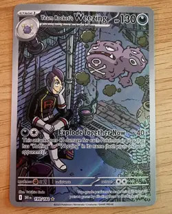Pokemon Team Rocket's Weezing Illustration Rare Holo 199/182 Sv10 130 HP 2025 - Image 2