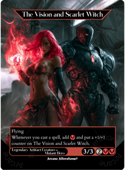 The Vision and Scarlet Witch - Full Art Altered Art Custom Proxy Cards - Image 1