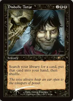 1x Diabolic Tutor - Foil - WPN Promo MTG - Unique & Misc. Promos - Light Play - Image 1