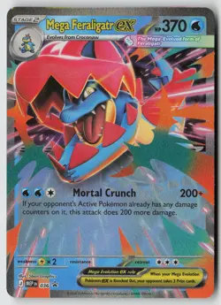 Pokemon Mega Feraligatr ex #036 ME: Mega Evolution Promo Near Mint or Better - Image 1