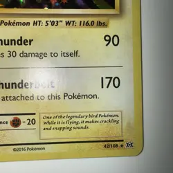 Zapdos 42/108 - Pokemon Evolutions Holo Rare NM - Image 5