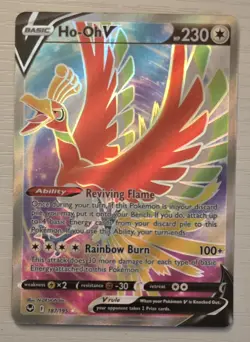 Ho-Oh V 187/195 Ultra Rare Full Art Sword & Shield Pokemon Silver Tempest - Image 1