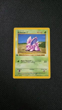Nidoran M 55/102 Pokemon Base Set Shadowless 1st Edition MP - Image 1